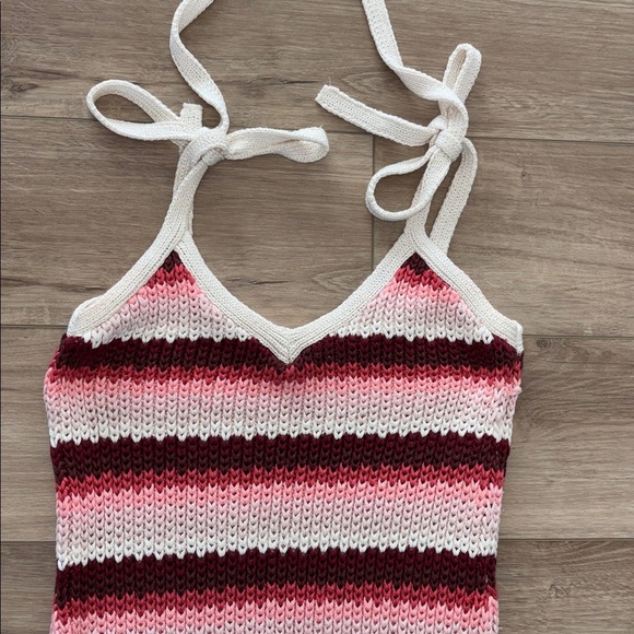 ZARA Striped Knit Midi Dress size small Red Pink Combo Limited Edition - Picture 5 of 9